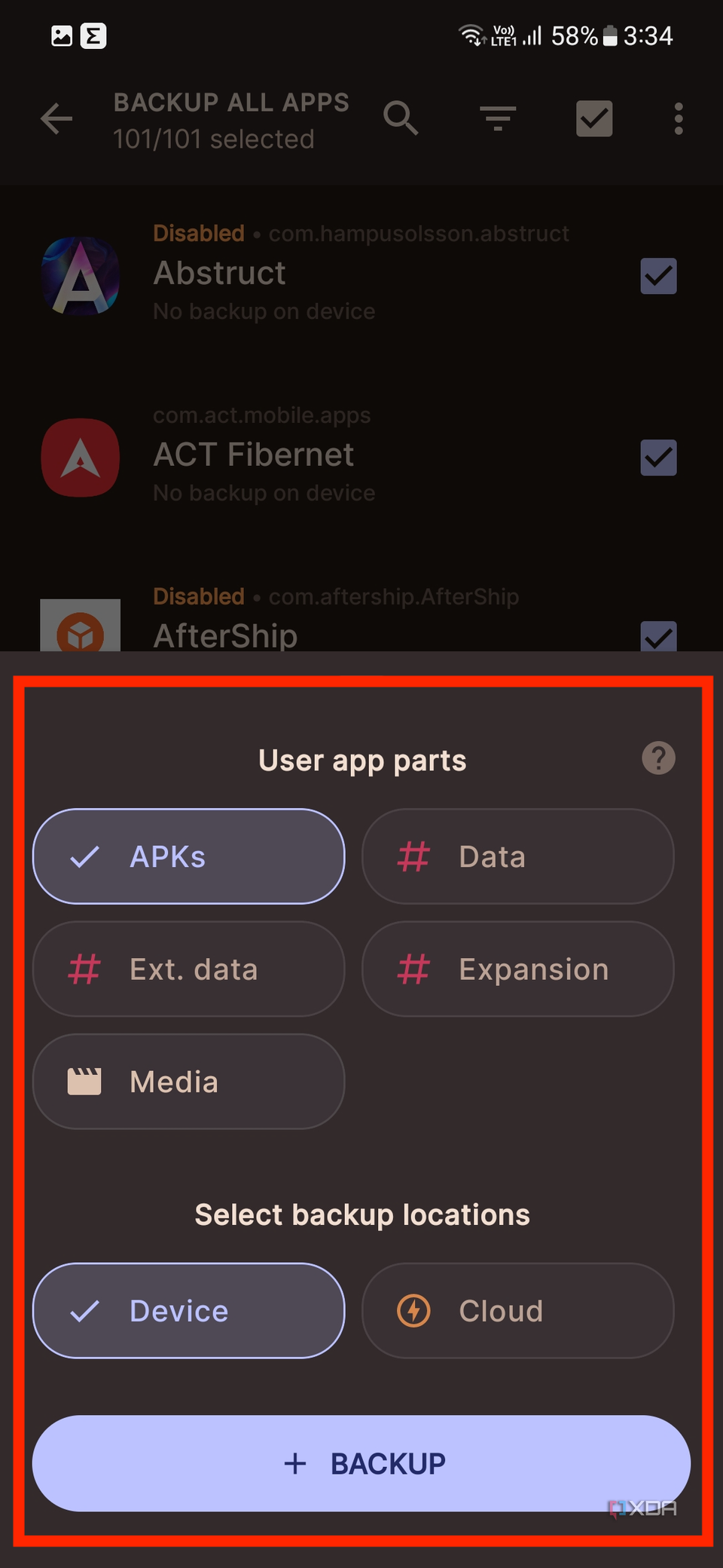 Swift Backup app