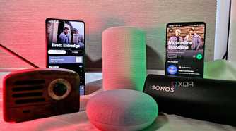 YouTube Music and Spotify on phones among speakers