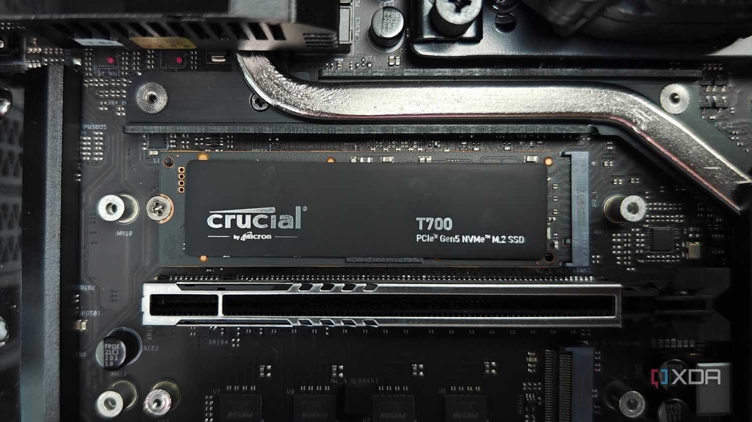 Crucial T700 SSD on a motherboard