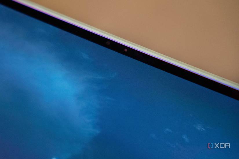 Angled view of webcam in top bezel