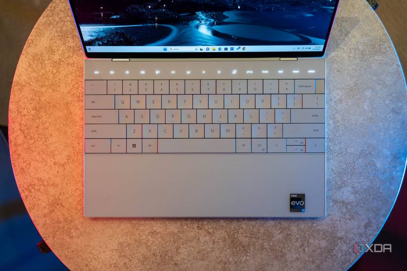 Top down view of laptop keyboard
