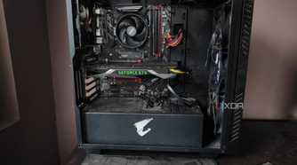 Front view of a dusty PC along with its dust filters