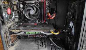 Detailed view of a dusty PC