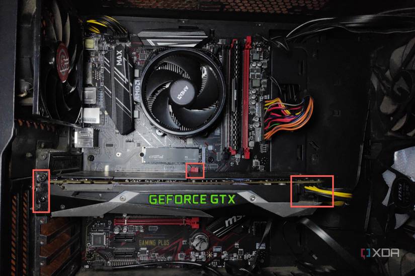 Zoomed-in photo of a GPU