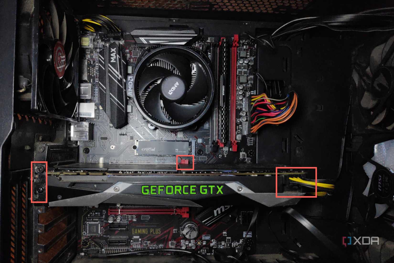 Zoomed-in photo of a GPU