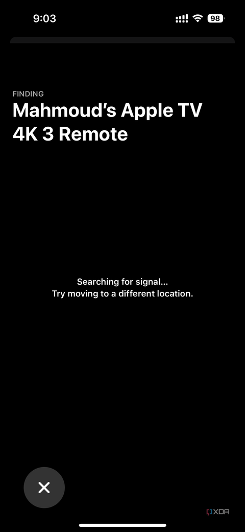 iOS guiding you to lost Siri Remote