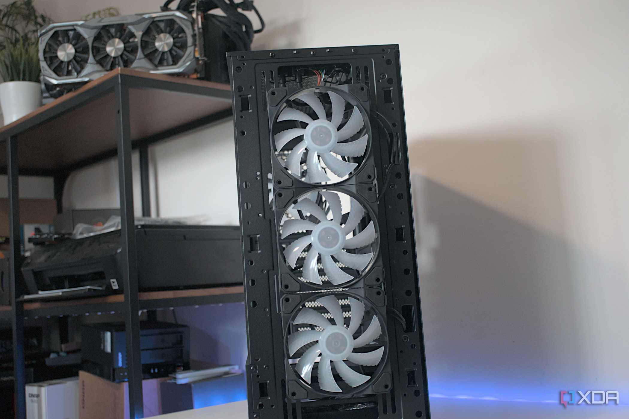 Image showing the front side of MSI MAG Forge 112R case with front panel removed