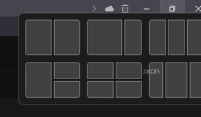 Screenshot of the Snap Layouts UI shown when hovering the mouse cursor over the Restore button on an app's title bar in Windows 11