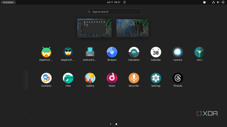 Threads app icon in Ubuntu Linux app drawer
