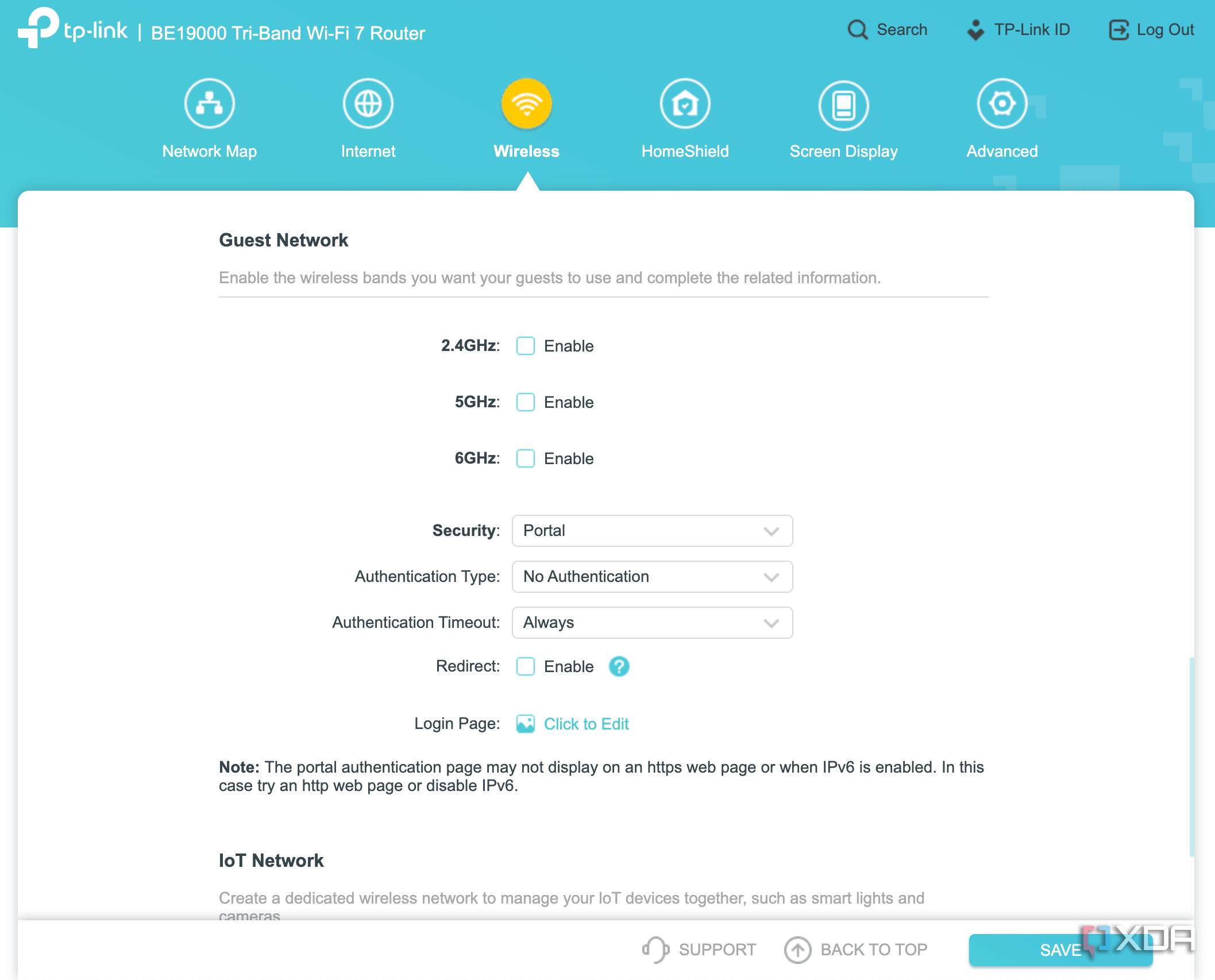 TP-Link Archer BE800 Wi-Fi 7 router review web browser guest network