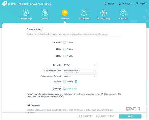 TP-Link Archer BE800 Wi-Fi 7 router review web browser guest network