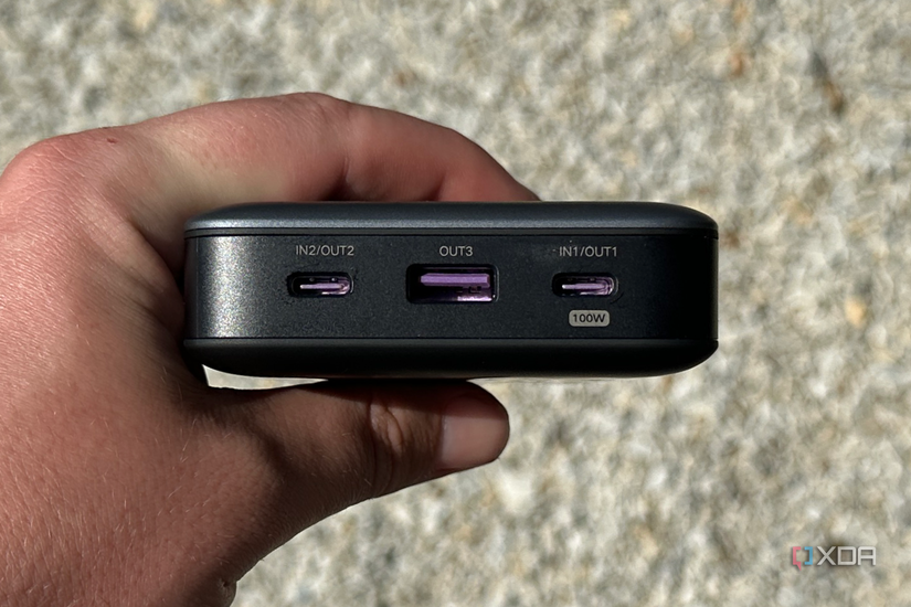The three ports available on the UGreen 145W Power Bank.