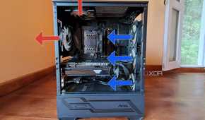 An MSI MAG Forge 110R with three intake fans and two exhaust fans