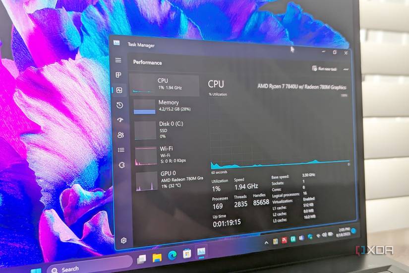 An AMD Ryzen in the Windows 11 task manager 
