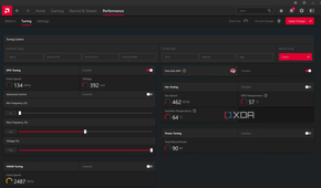 The full overclocking menu in Radeon Software.