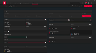 The full overclocking menu in Radeon Software.