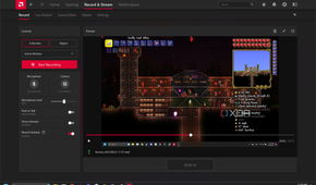 AMD Radeon Software ReLive Record tab.
