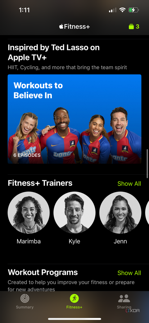 Workouts to believe in inspired by Ted Lasso in the Apple Fitness Plus section of the Apple Fitness app