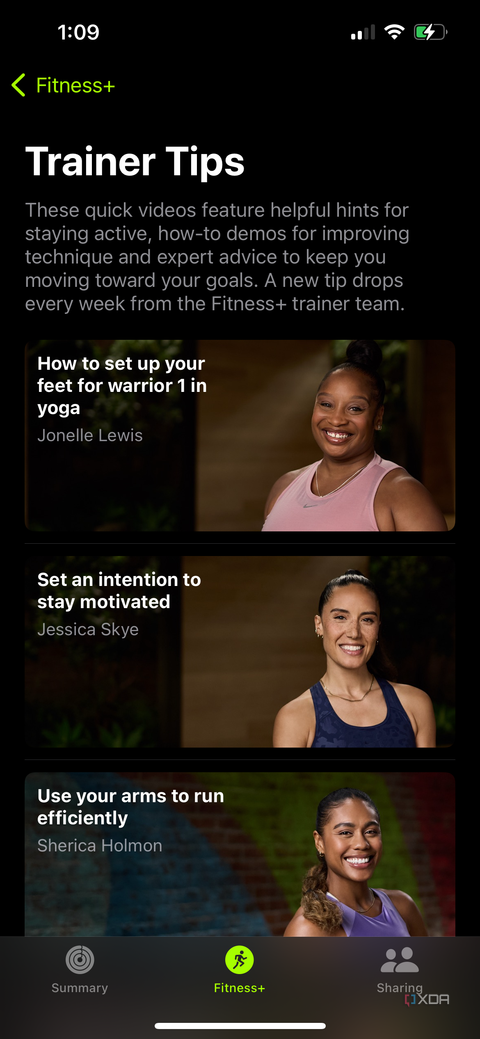 in the Apple Fitness Plus section of the Apple Fitness app