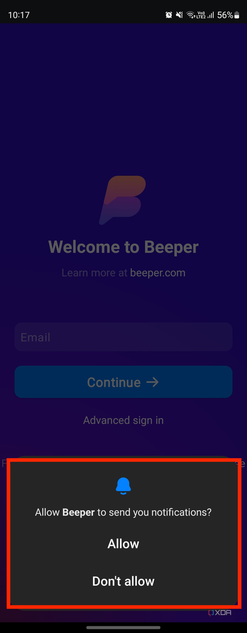 A screenshot captured on an Android phone showing a highlighted prompt asking you to enable the notifications.