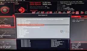 An image of the boot settings of the BIOS of MSI B450 Gaming Plus motherboard