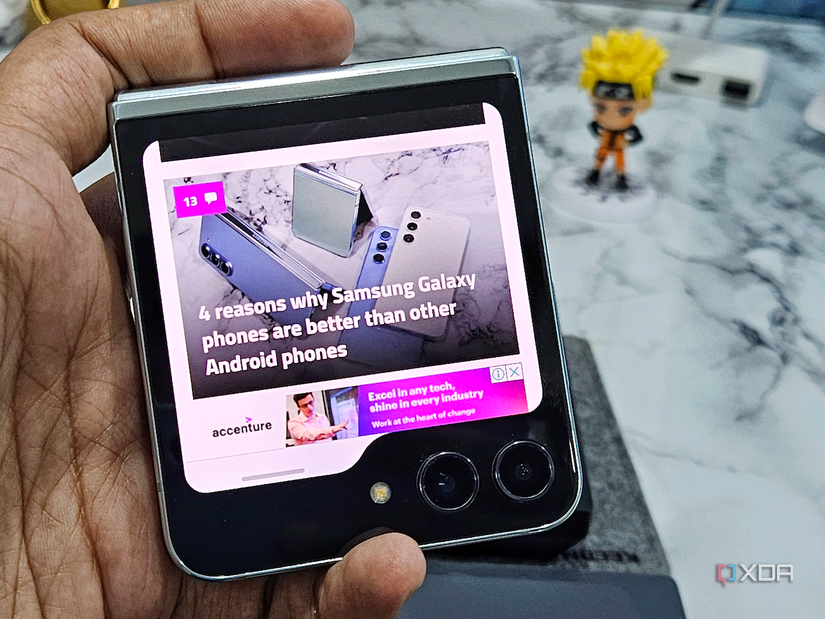 An image showing the Samsung Galaxy Z Flip 5 in hand.