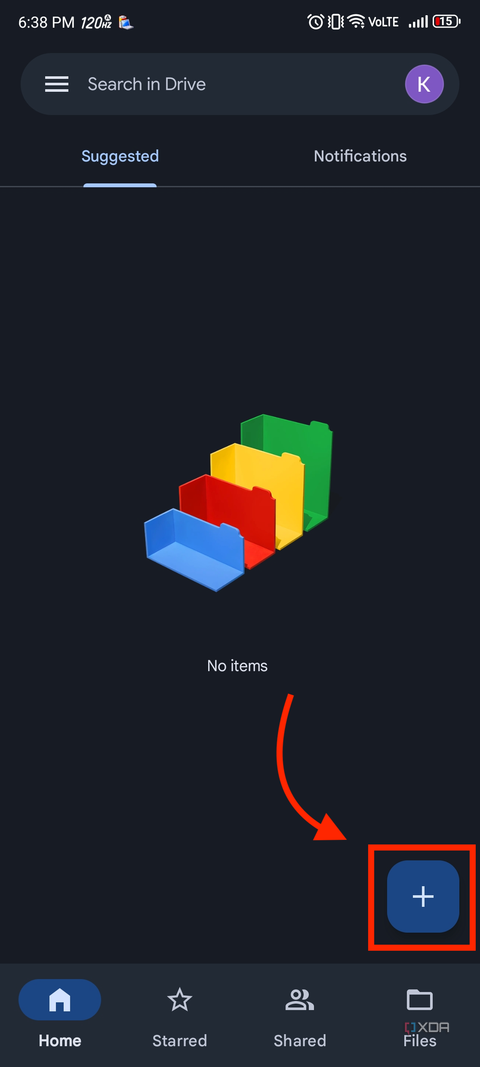 A screenshot captured on a RedMagic 8S Pro showing the highlighted action button in Google Drive