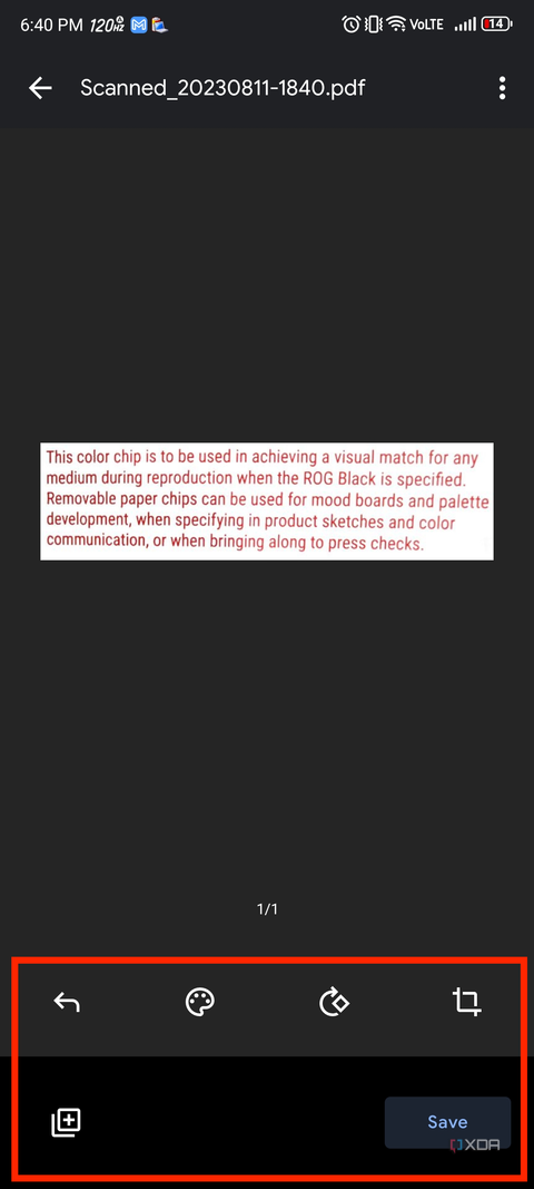 A screenshot captured on a RedMagic 8S Pro showing the highlighted edit options in Google Drive