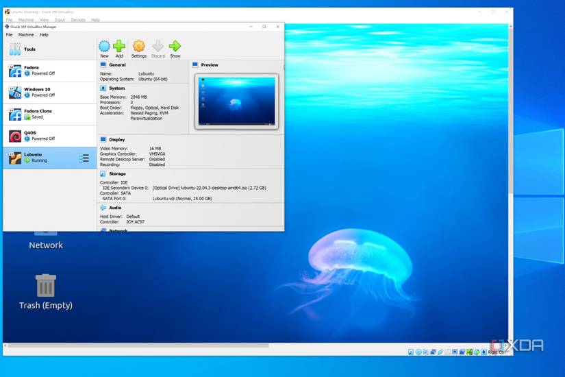 A screenshot of Lubuntu running on VirtualBox