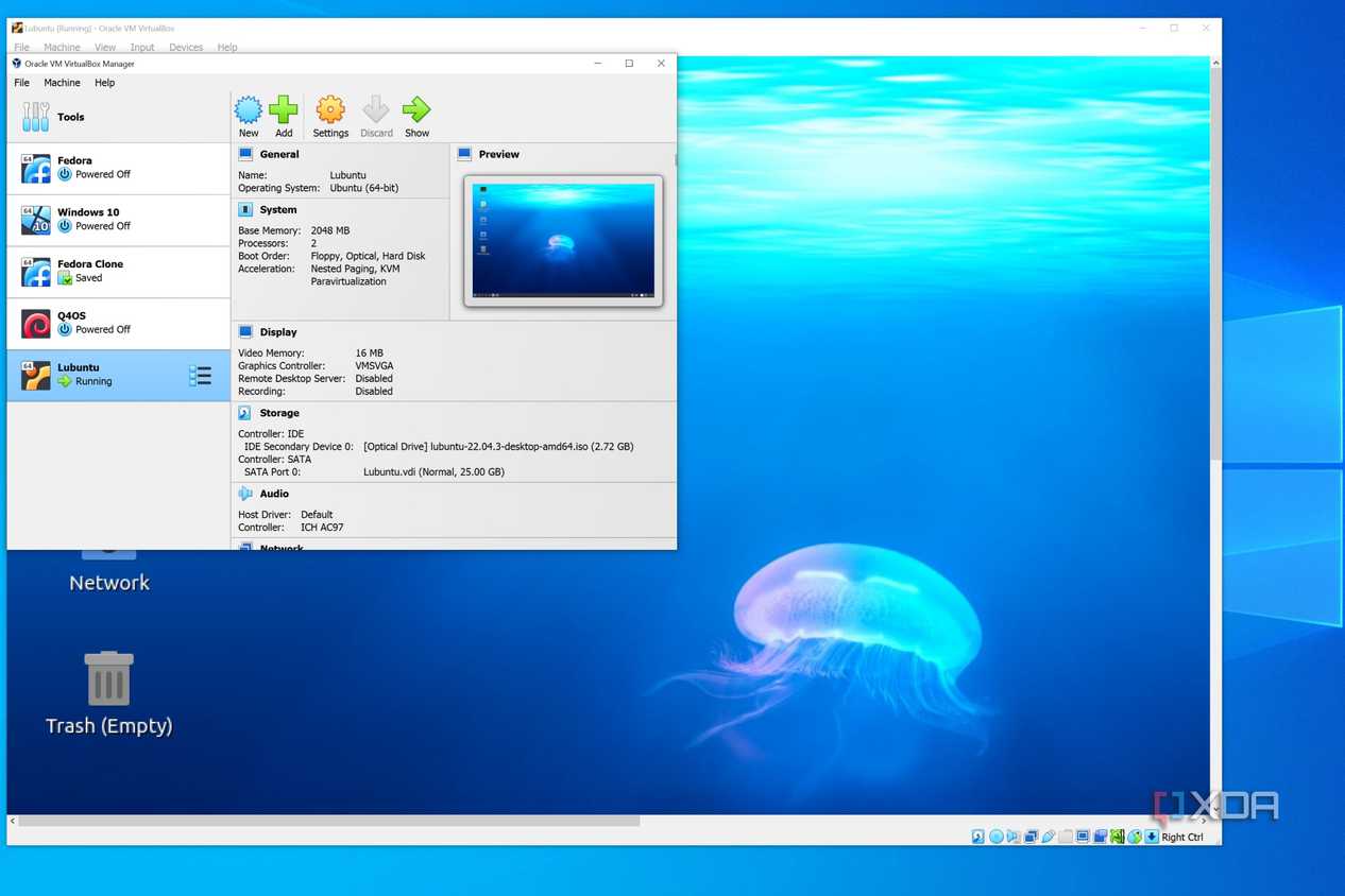 A screenshot of Lubuntu running on VirtualBox