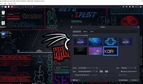 Snapshot of changing the desktop wallpaper in Kali Linux VMware image