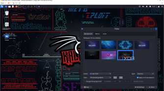Snapshot of changing the desktop wallpaper in Kali Linux VMware image