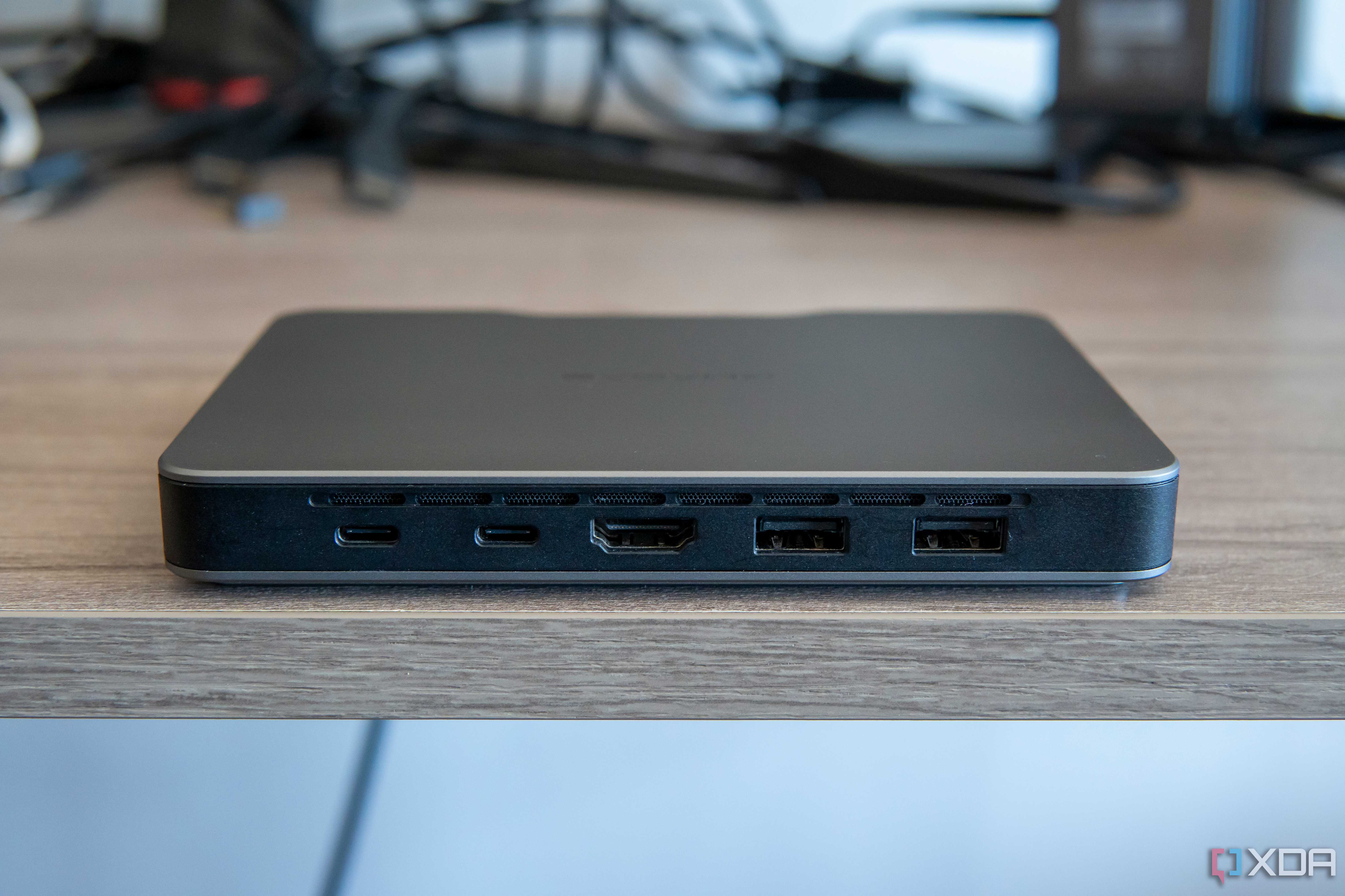Rear view of the Khadas Mind showing two USB-C ports, one HDMI port, and two USB Type-A ports
