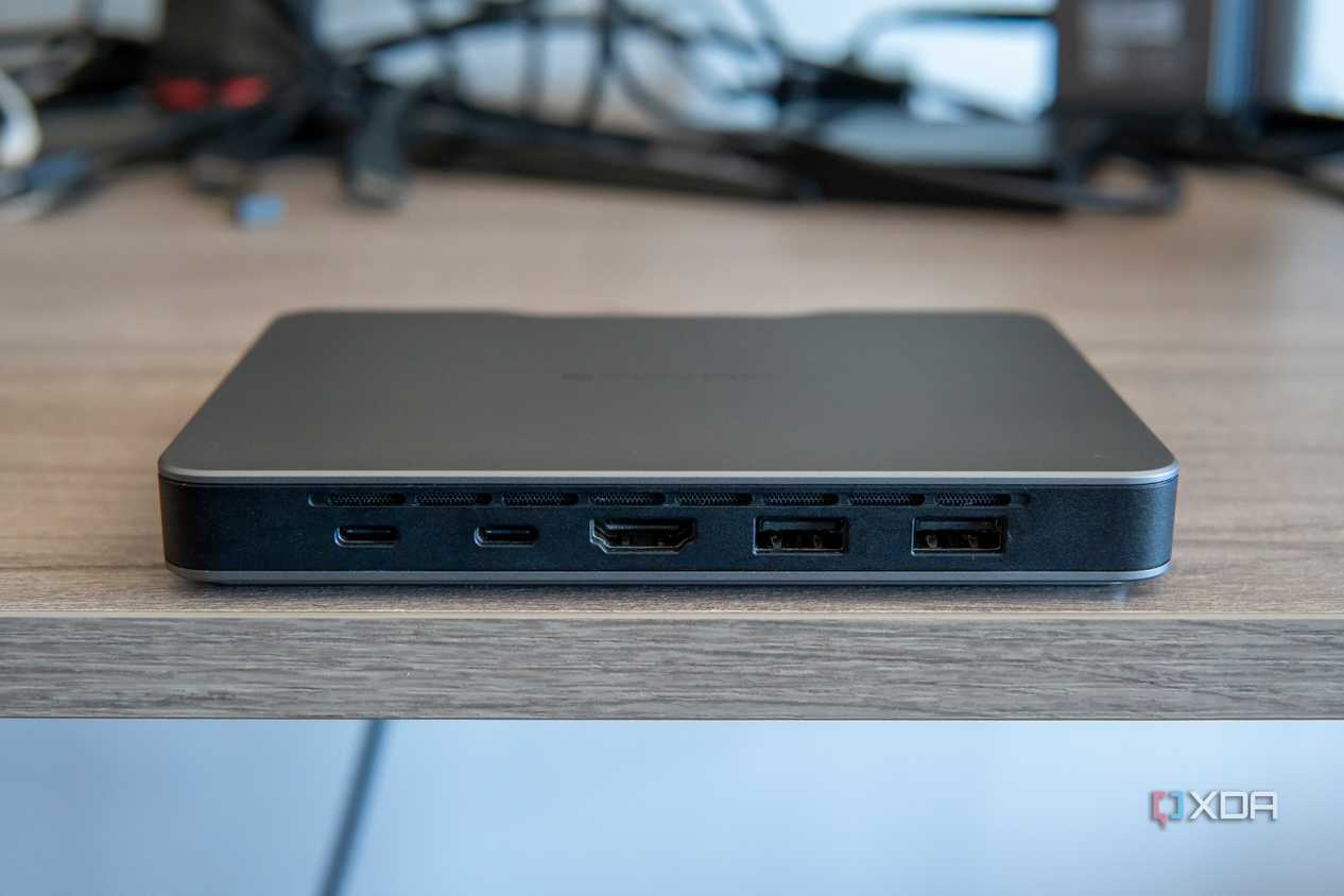 Rear view of the Khadas Mind showing two USB-C ports, one HDMI port, and two USB Type-A ports