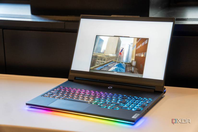 Lenovo Legion 9i-3 on a wooden table.