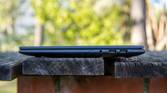 Right-side view of the Lenovo Slim Pro 9i 14-inch version with two USB Type-A ports, a headphone jack, a power button, and a webcam kill switch