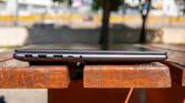 Left-side view of the Lenovo Slim Pro 9i 16-inch model with a power adapter port, a USB Type-A port, HDMI, Thunderbolt 4, and a headphone jack
