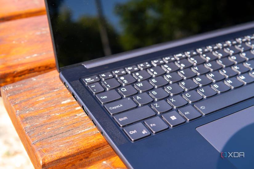 Close-up view of the speaker grill on the Lenovo Slim Pro 9i 16-inch