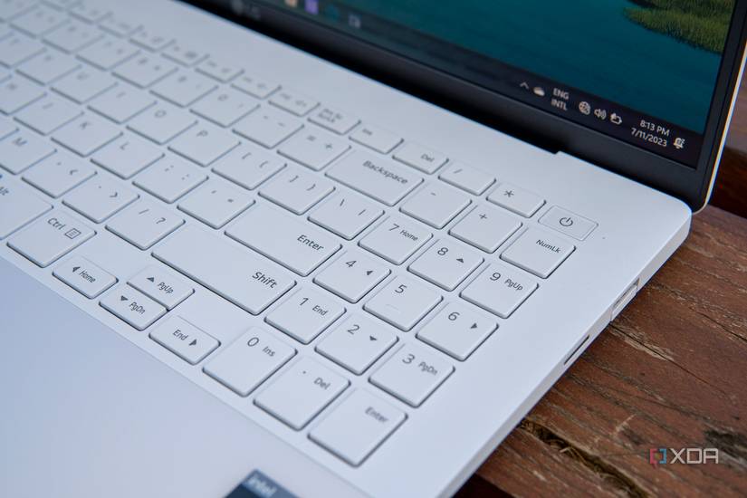 Close-up view of the LG Gram Style's number pad