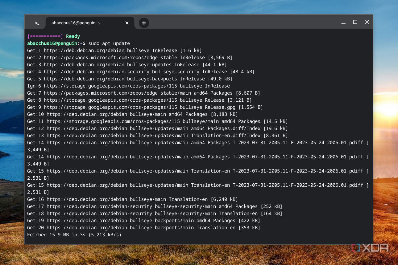 linux terminal in chromeos