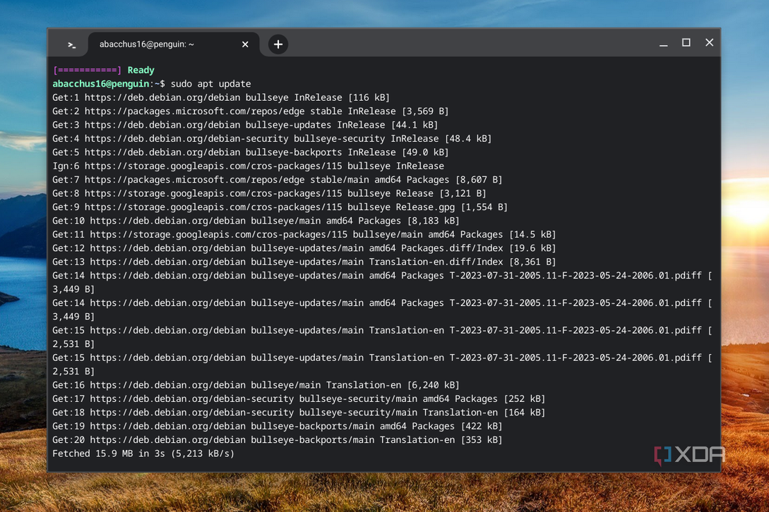 linux terminal in chromeos