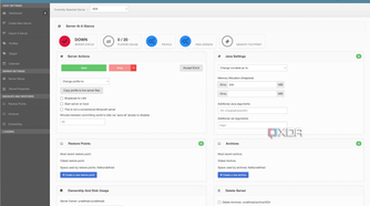 MineOS Server Status page