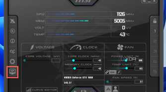 Click on the Detach button to open the hardware monitor as a separate window