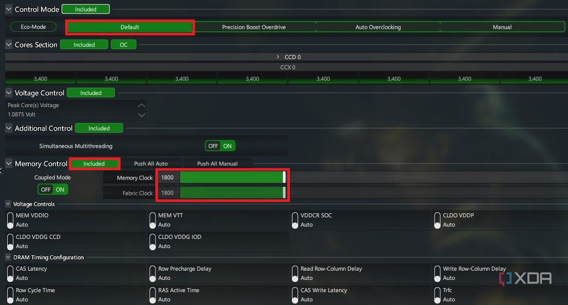 Memory overclocking in Ryzen Master