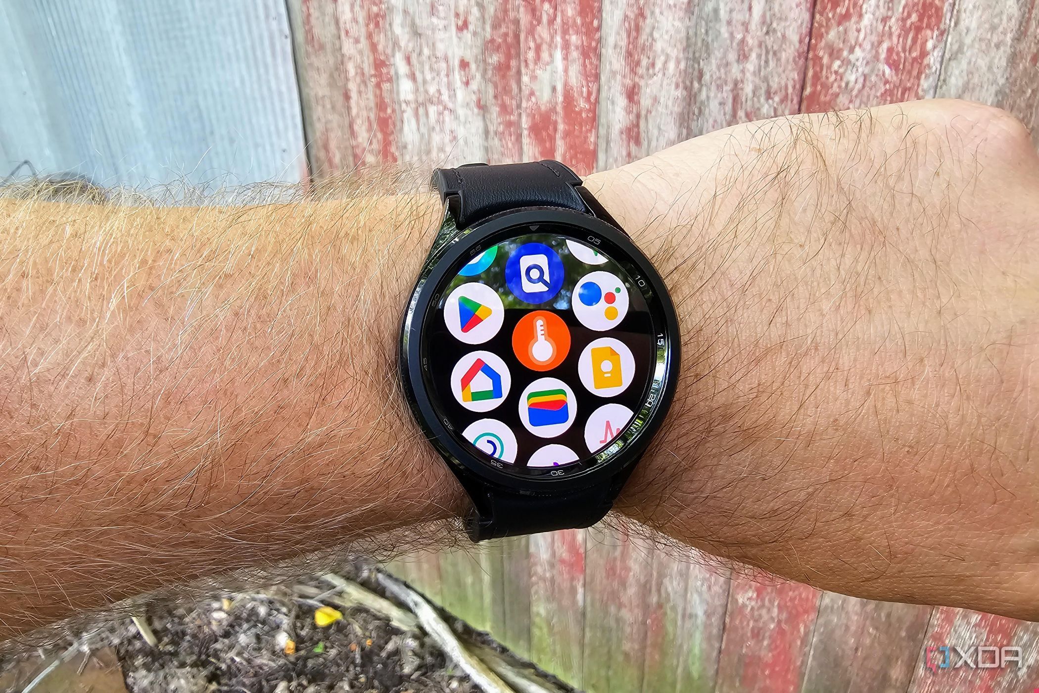 Samsung Galaxy Watch 6 Classic worn and showing the app drawer 