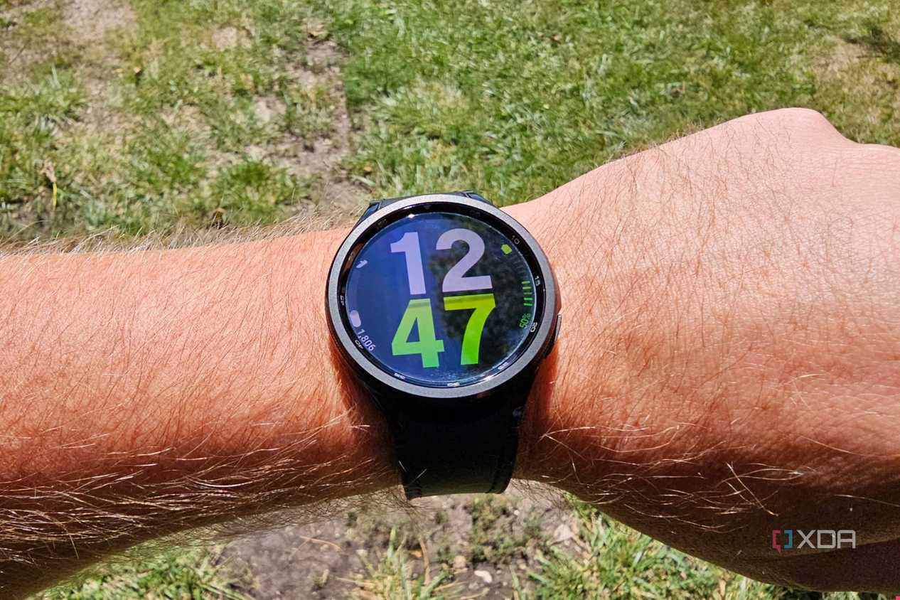 Samsung Galaxy Watch 6 Classic in direct sunlight.
