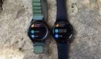 Samsung Galaxy Watch 4 Classic beside the Watch 6 Classic showing the settings
