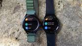Samsung Galaxy Watch 4 Classic beside the Watch 6 Classic showing the settings