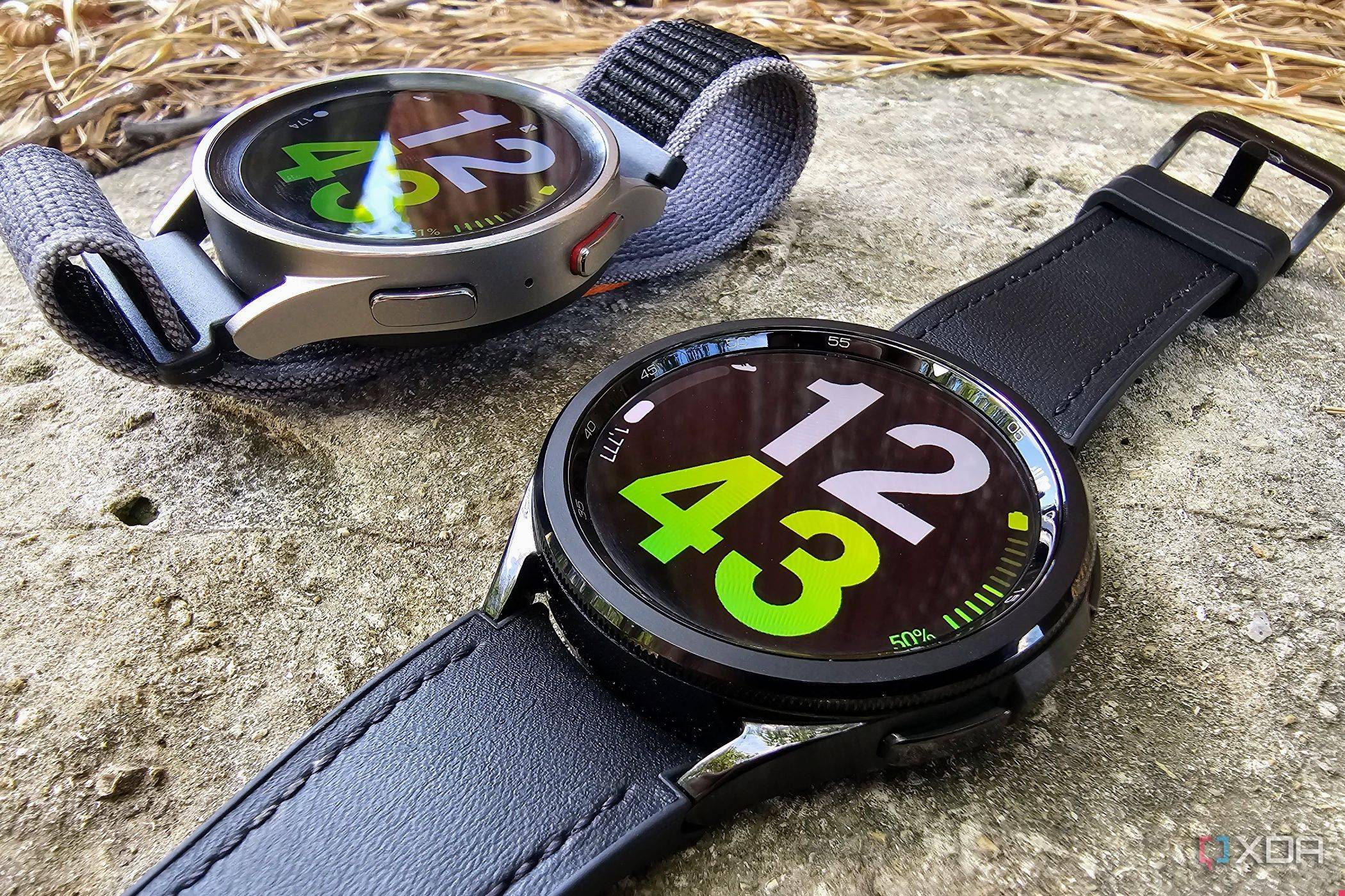 Samsung Galaxy Watch 5 Pro and Watch 6 Classic beside each other