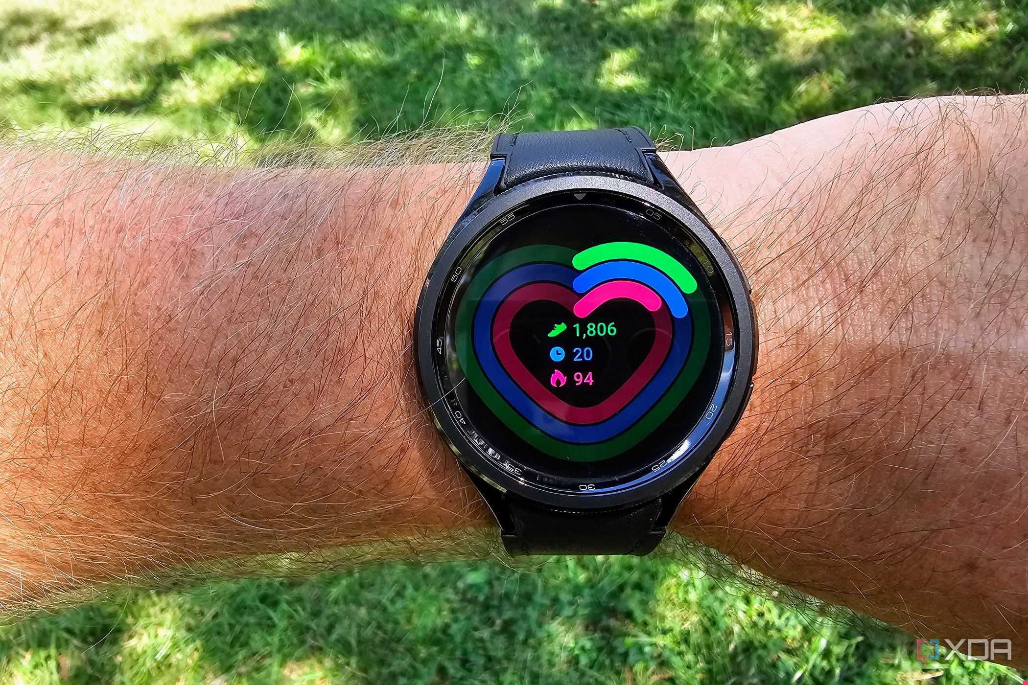Samsung Galaxy Watch 6 Classic showing daily health metrics.